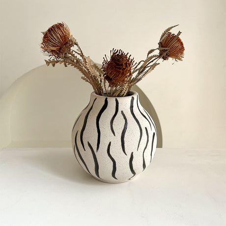LIVETAI Marquess Hand-Painted Zebra Pattern Vase Decor from LIVETAI