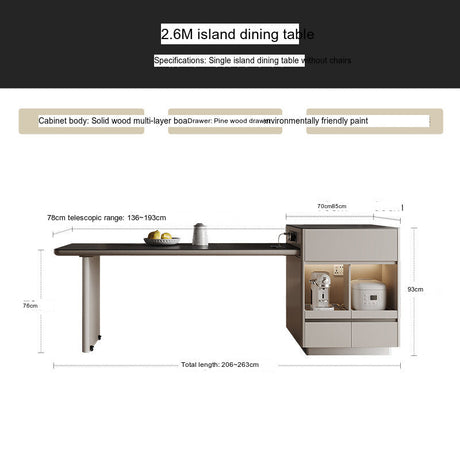 QUANMU Isolde Elegant Retractable Wabi-Sabi Dining Table from QUANMU