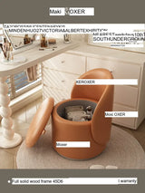 MOXER Elowen Elegant Genuine Leather Rotating Makeup Stool from MOXER