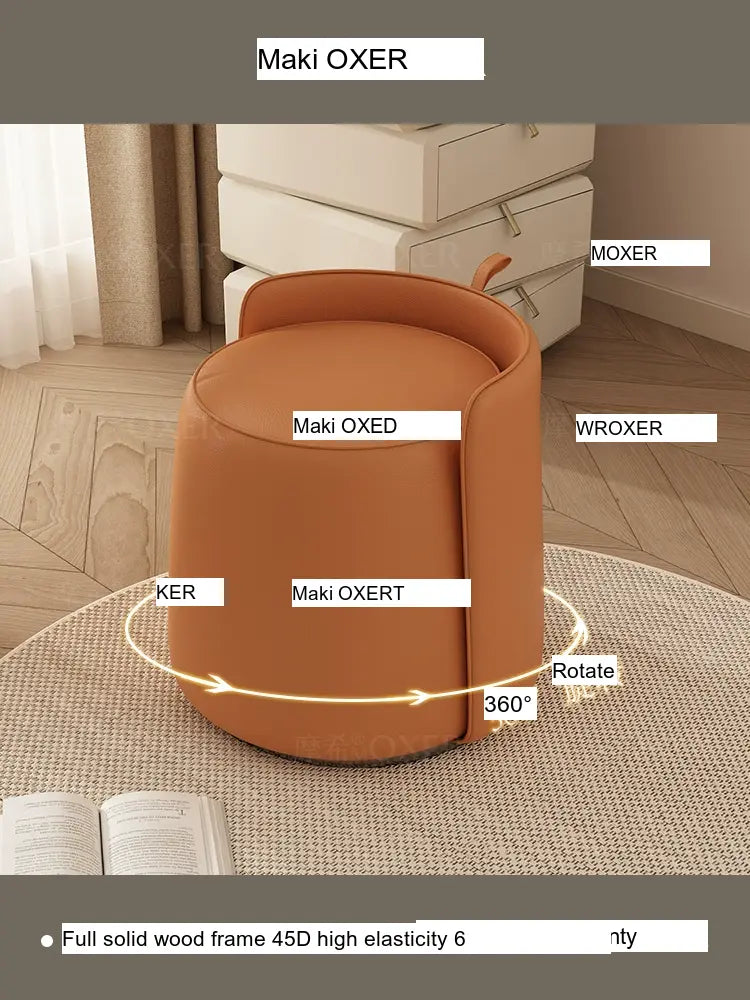 MOXER Lyleena Elegant Leather Dressing Chair from MOXER