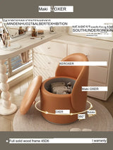 MOXER Elowen Elegant Genuine Leather Rotating Makeup Stool from MOXER