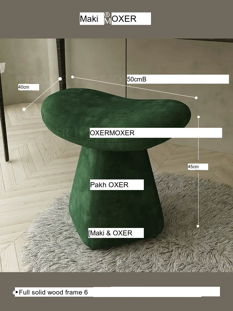 MOXER Iskandar Opulent Leather Upholstered Dressing Stool from MOXER
