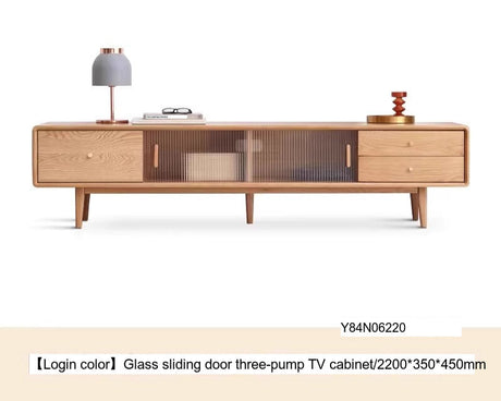 GENJI Ishtar Modern Oak Storage Cabinet and Coffee Table Combo. from GENJI