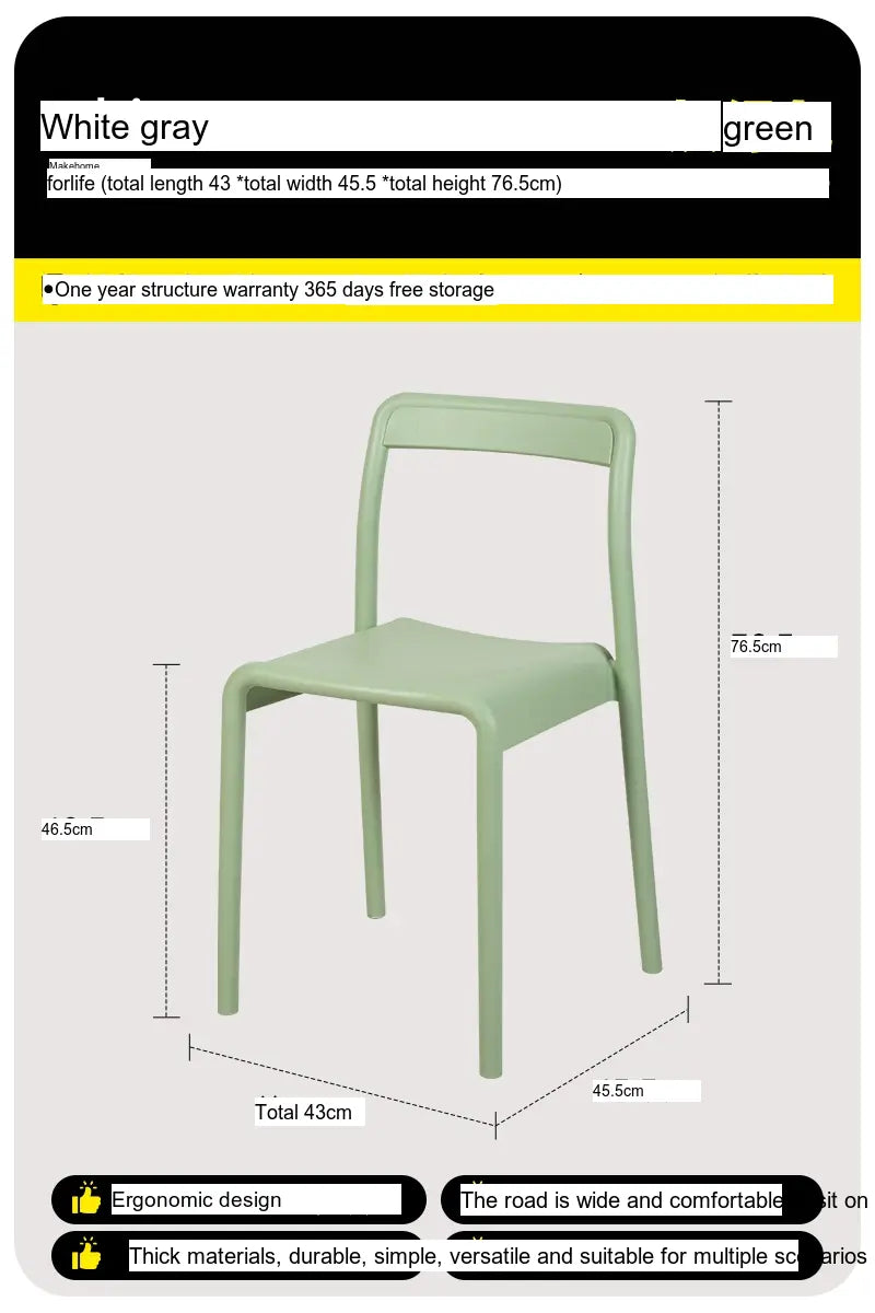 ABOUT WHITE Miura Sleek Stackable Dining Chair from ABOUT WHITE