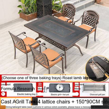 MOJIA Sylvan Spacious BBQ Dining Set with Smokeless Electric Grill from MOJIA