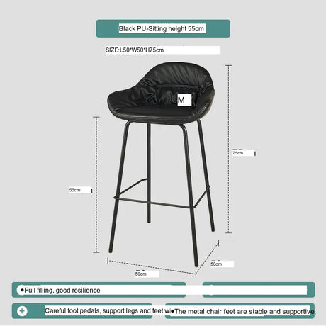 ABOUT WHITE Serephina Stylish Minimalist Bar Chair from ABOUT WHITE