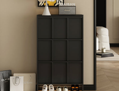 LINYUE Aurora Ultra-Thin Solid Wood Flip Shoe Cabinet from LINYUE