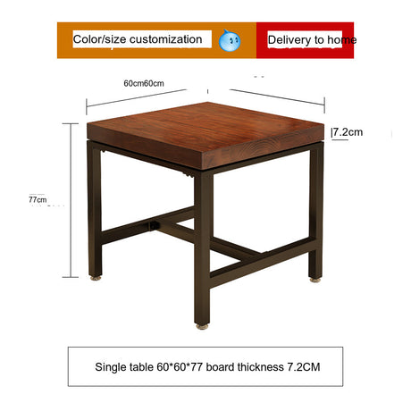 WEIMEI Marcellus Rustic Natural Wooden Square Milk Tea Table High Chair from WEIMEI