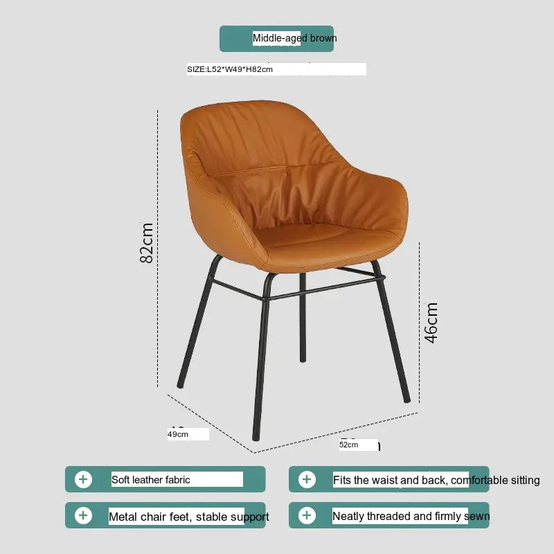 ABOUT WHITE Alaric Sleek Modern Leather Dining Chair from ABOUT WHITE