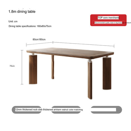 QUANMU Santiago Elegant Solid-Wood Rectangular Dining Table from QUANMU