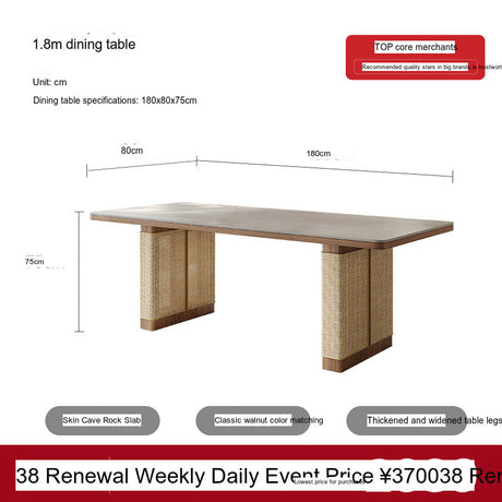 QUANMU Leonardo Elegant Rock Plate Dining Table from QUANMU
