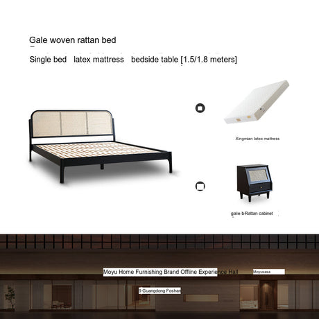 MOYU Isolde Retro Dual-Color Solid Wood Bed from MOYU
