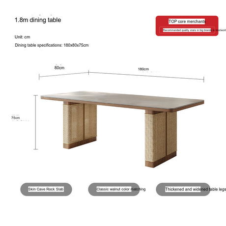 QUANMU Bromley Luxe Solid Wood Rectangular Dining Table from QUANMU