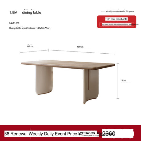 QUANMU Santiago Elegant Rock Plate Compact Dining Table from QUANMU