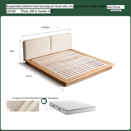 GENJI Harukaze Minimalist Solid Wood Platform Bed from GENJI