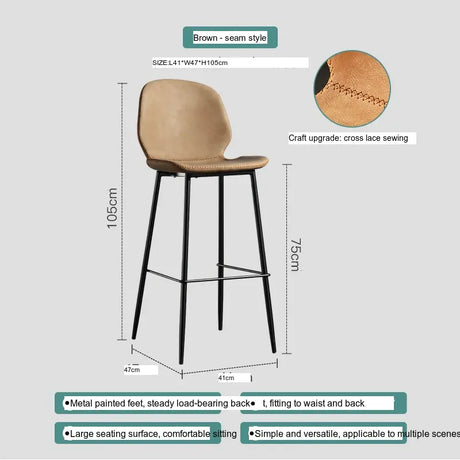ABOUT WHITE Santiago Elegant High-Foot Luxury Bar Chair from ABOUT WHITE