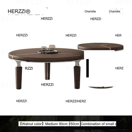 HERZZI Marcellus Elegant Composite Black Coffee Table Set from HERZZI