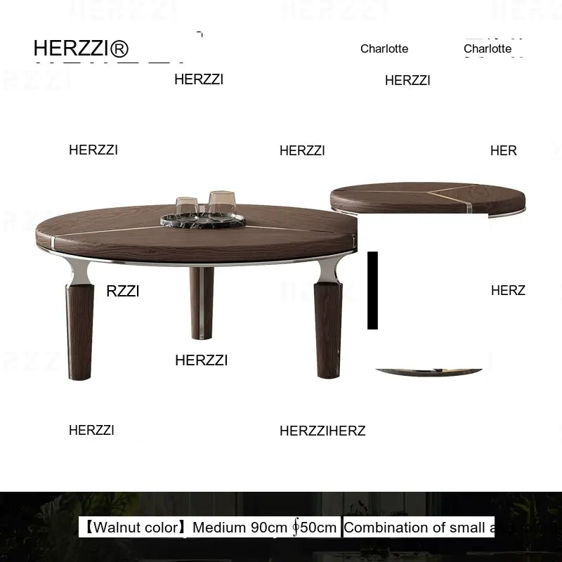 HERZZI Marcellus Elegant Composite Black Coffee Table Set from HERZZI