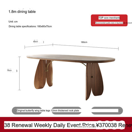 QUANMU Alaric Elegant Rock-Plate Oval Dining Table from QUANMU
