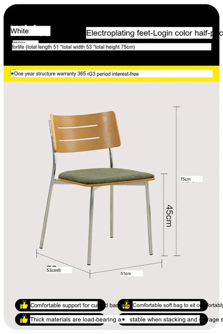 ABOUT WHITE Anouk Luxurious Retro Backrest Dining Chair from ABOUT WHITE