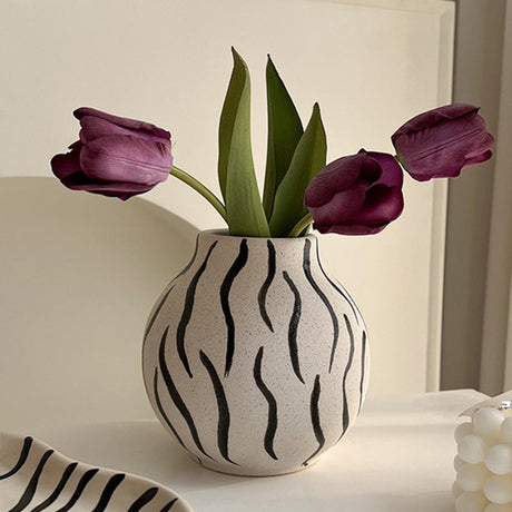 LIVETAI Marquess Hand-Painted Zebra Pattern Vase Decor from LIVETAI