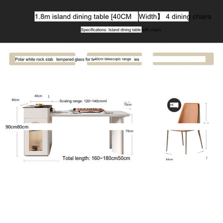 QUANMU Santiago Elegant Creamy Dining Table from QUANMU