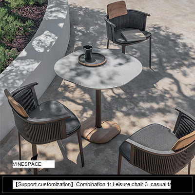 RATTAN SPACE Santiago Waterproof Sun-Resistant Three-Piece Balcony Set from RATTAN SPACE