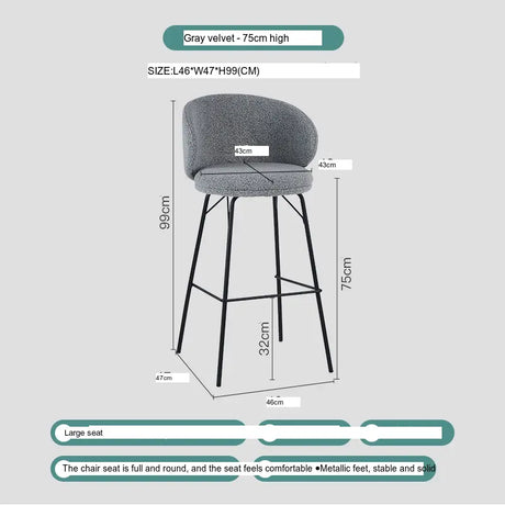 ABOUT WHITE Aisling Elegant High Stool Bar Chair from ABOUT WHITE