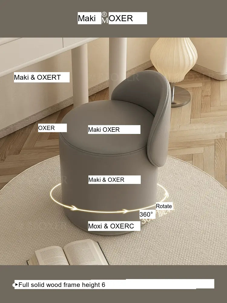 MOXER Elowen Luxurious Leather Makeup Stool from MOXER