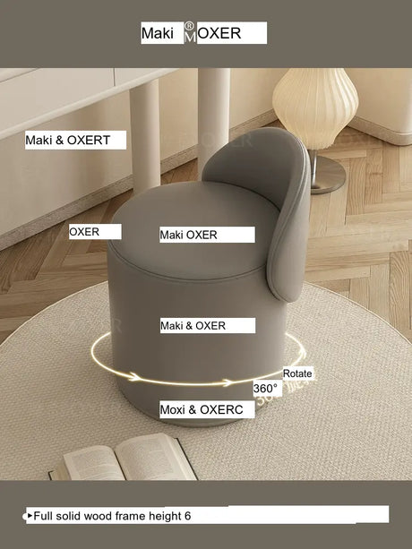 MOXER Elowen Luxurious Leather Makeup Stool from MOXER