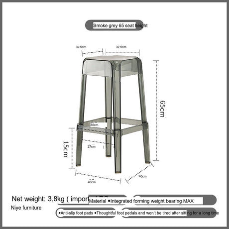 NIYE Elowen Elegant Transparent Acrylic Bar Stool from NIYE