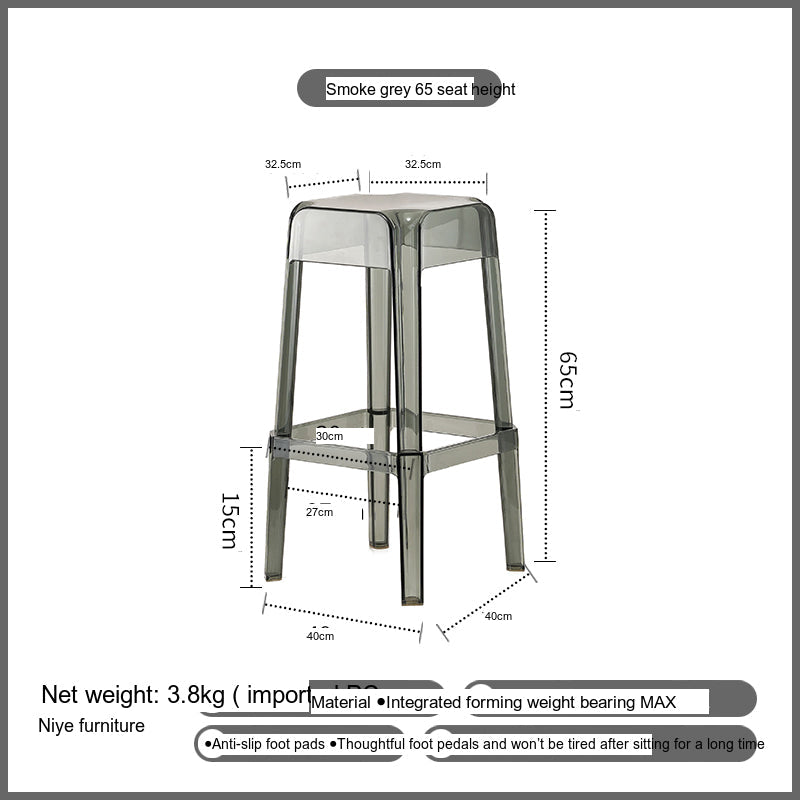 NIYE Elowen Elegant Transparent Acrylic Bar Stool from NIYE