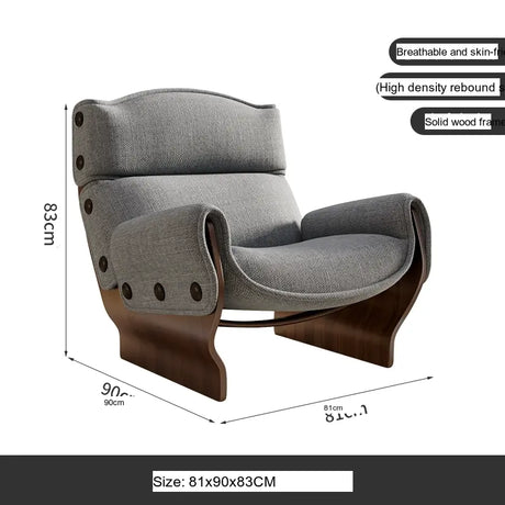 GANGETIC AGE Mariposa Elegant Solid Wood Lazy Sofa Chair from GANGETIC AGE