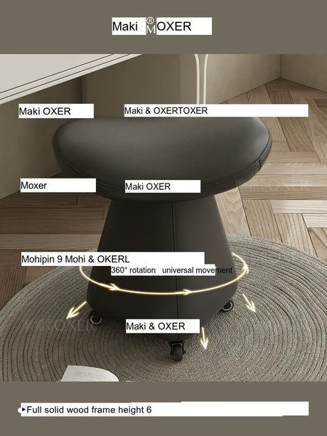 MOXER Catalonia Elegant Movable Leather Makeup Stool from MOXER