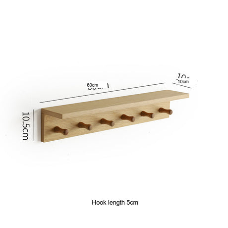 OGI NO RYOHIN Wall-Hung Shelf with Solid Wood Hooks from HOBBYTREE
