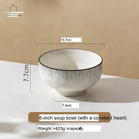 MH Yamaguchi Elegant Ceramic Soup Bowl - High-End Home Use from MH