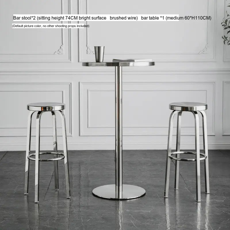 ABOUT WHITE Zorion Elegant Stainless Steel High Stool from ABOUT WHITE