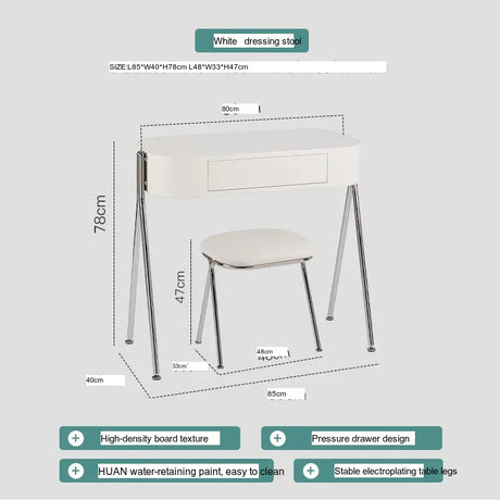 ABOUT WHITE Selene Chic Minimalist Dressing Table from ABOUT WHITE
