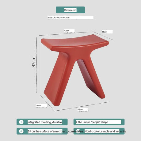 ABOUT WHITE Lysander Nordic Plastic Stool Modern Simple Design Home Bench from ABOUT WHITE