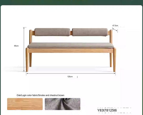GENJI Haruki Elegant Solid Oak Dining Bench from GENJI