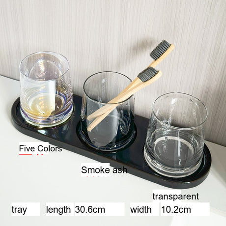 TIANRUN Araceli Sleek Compact Storage Black Mouthwash Set from TIANRUN