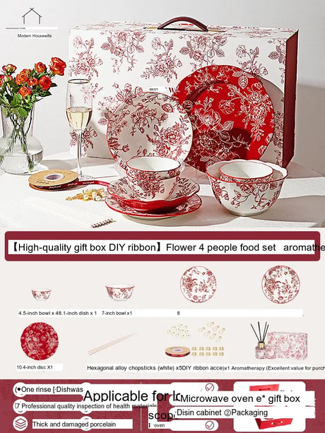 MH Aveline Elegant Rose Holiday Tableware Gift Set from MH