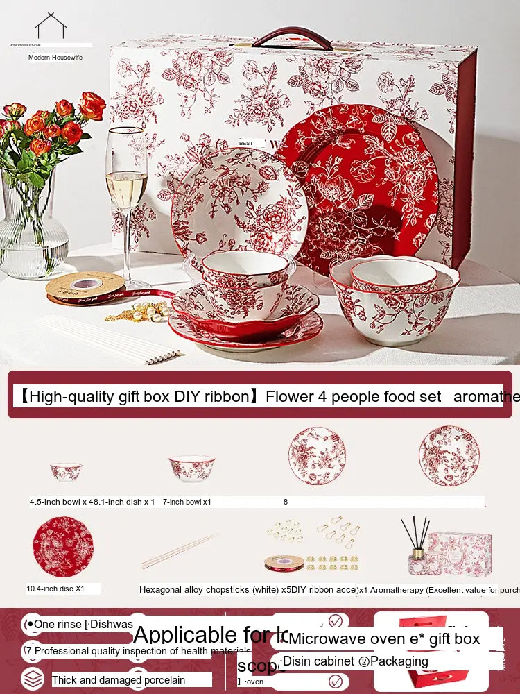 MH Aveline Elegant Rose Holiday Tableware Gift Set from MH