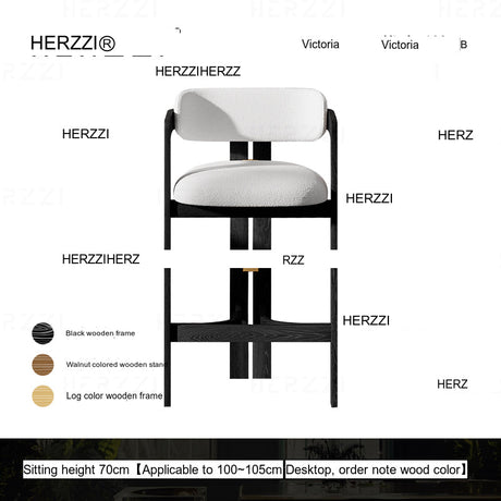 HERZZI Montgomery Solid Wood High Stool - Medieval Style Bar Chair from HERZZI