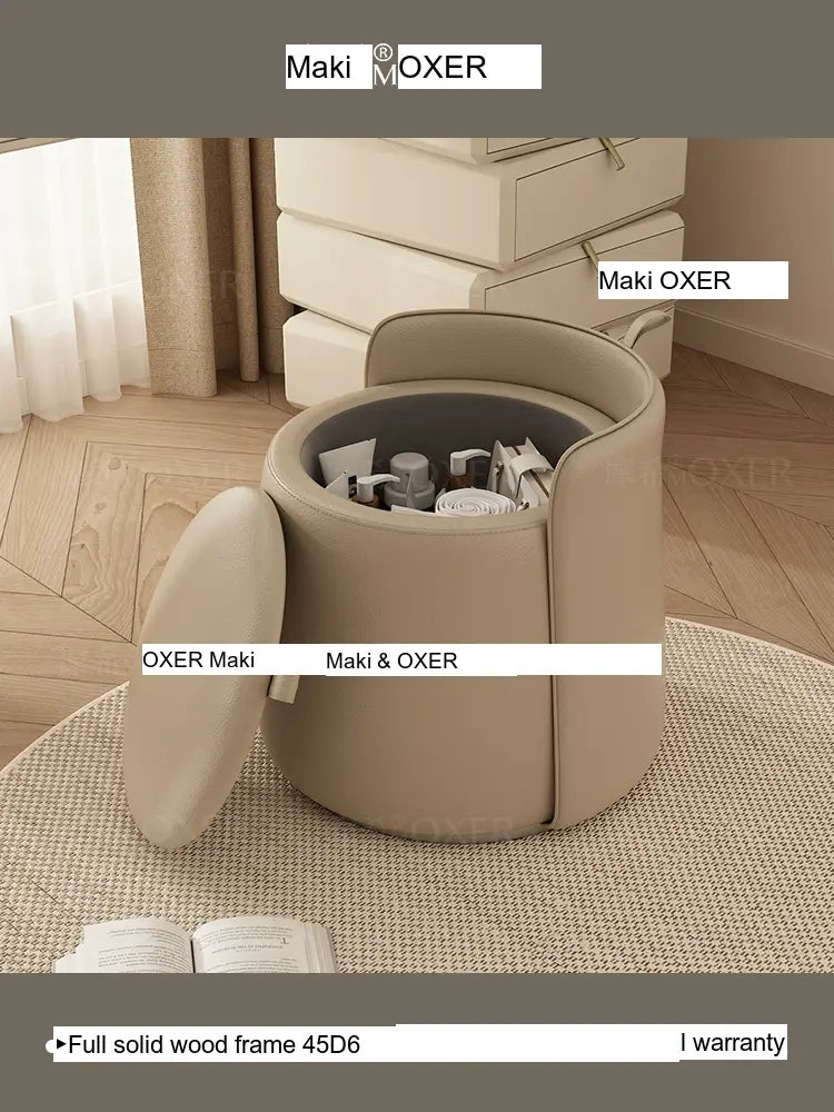 MOXER Lyleena Elegant Leather Dressing Chair from MOXER