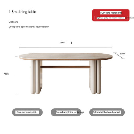 QUANMU Selah Elegant Cream Oval Dining Table from QUANMU