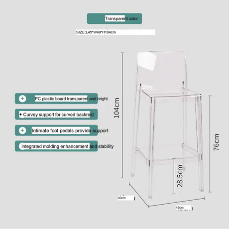 ABOUT WHITE Callidora Elegant Luxury Transparent Bar Chair from ABOUT WHITE