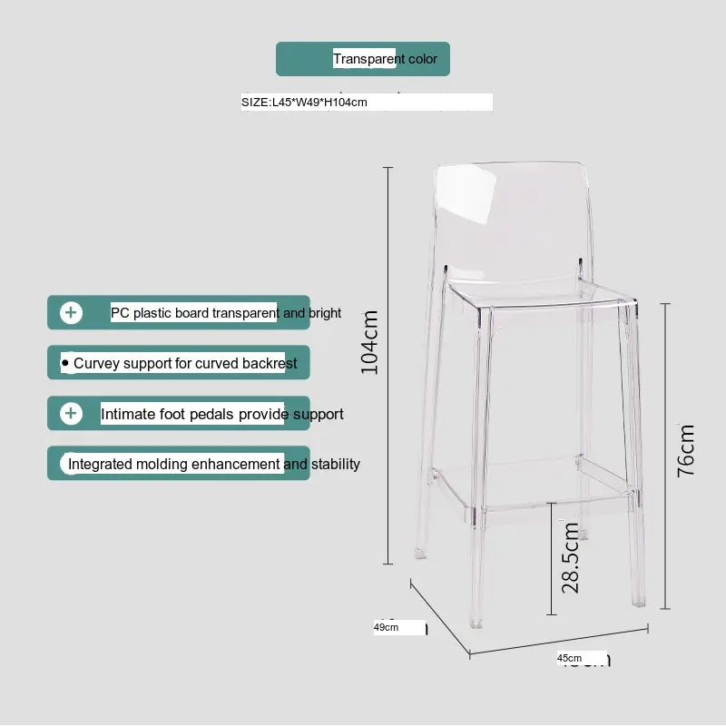 ABOUT WHITE Callidora Elegant Luxury Transparent Bar Chair from ABOUT WHITE
