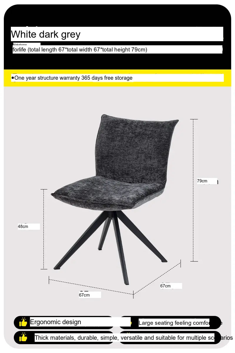 ABOUT WHITE Azura Modern Comfortable Nordic Dining Chair from ABOUT WHITE
