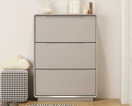LINYUE Elara Minimalist Cream Flip Shoe Cabinet from LINYUE